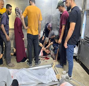 وداع وتشييع جثامين عدة شهداء ارتقوا في قصف إسرائيلي بمدينة غزة